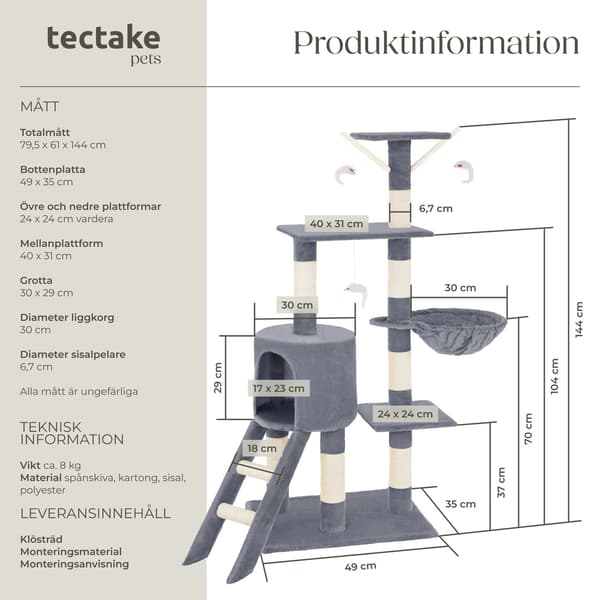 【bt02】tectake Klorestativ Dominik Grey grå