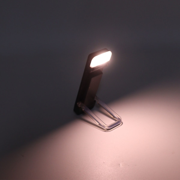 Ultratynd USB-opladelig Klips-på-boglampe: 3 Lysstyrkeindstillinger, Alsidig Mini Læselampe i Sort