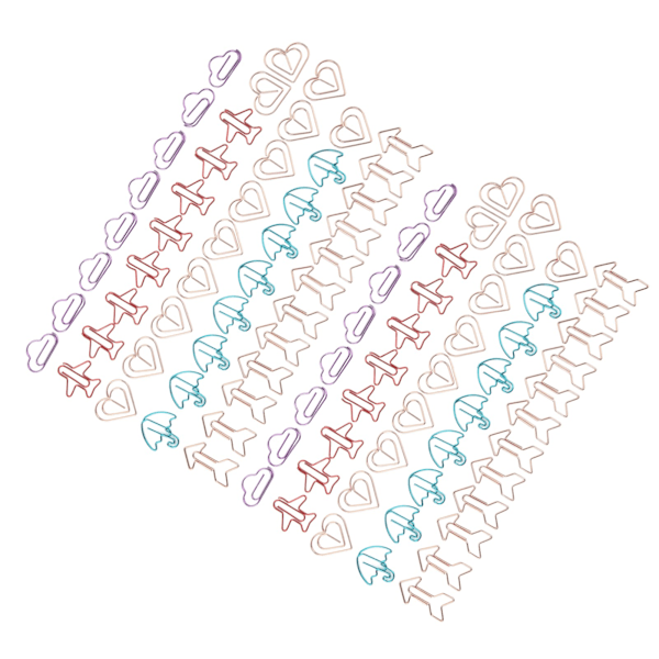 Sorterede farverige elektroplet papir klips sæt til hjem, skole og kontor