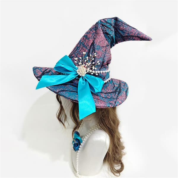 Halloween Wizard Hat Ocean Witch Hat Witch Caps Wizard Costume Accessories for Masquerade Party Decor Cosplay Props Unique code Unique code