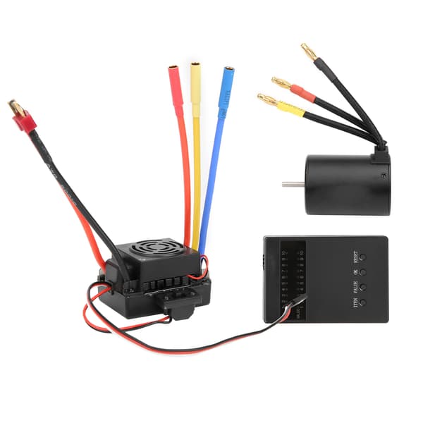 Børsteløs Motor 3100KV 3650 med 60A ESC og Programkort til 1/10 RC Bil