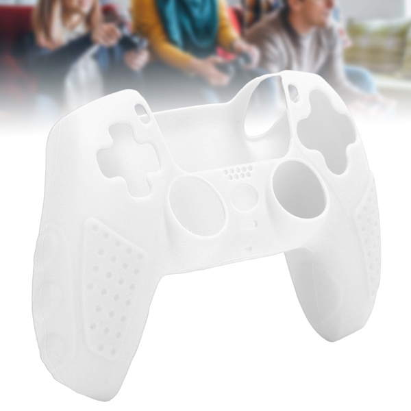 Matvarekvalitet Anti-Skli Silikon Spillkonsoll Beskyttelse Gamepad Håndtak Grip for PS5 Joystick (Hvit)