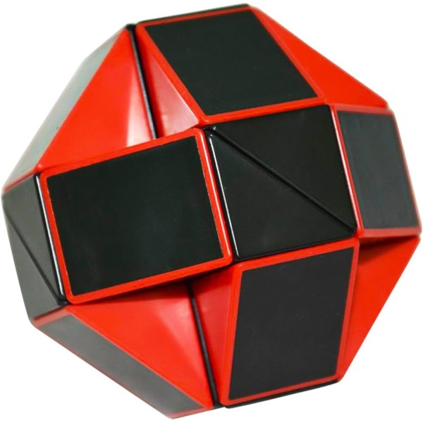 Magic Snake Snake Puzzle Cube, Sort RedMagic Cube med PVC-mærkat til børn og voksne