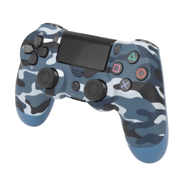 Game Controller Dual Vibration Sensitive Wireless Controller Gamepad til PS4 Slim Pro til PS5 Camouflage Blue- W