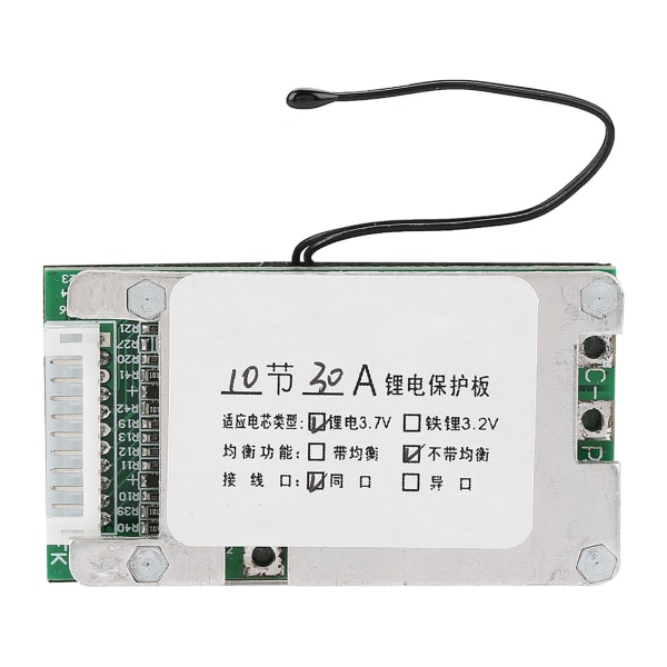 36V 30A Litiumbatterihanteringssystem (BMS) Skyddskort för 10S 3.7V Li-ion-celler