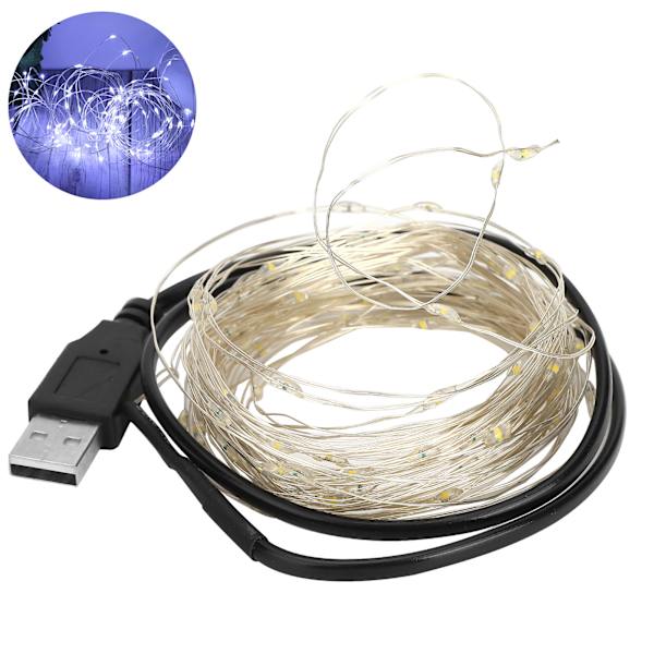 32,8 fot USB-drivna LED-koppartrådsljus för Halloween & Hemfester - Vit Dekorativ Belysning