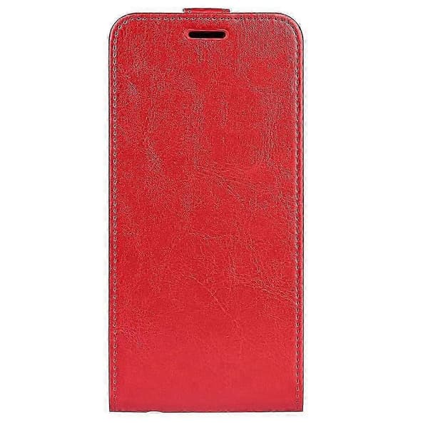 R64 Textur Vertikalt Flip Läder Telefonfodral Red