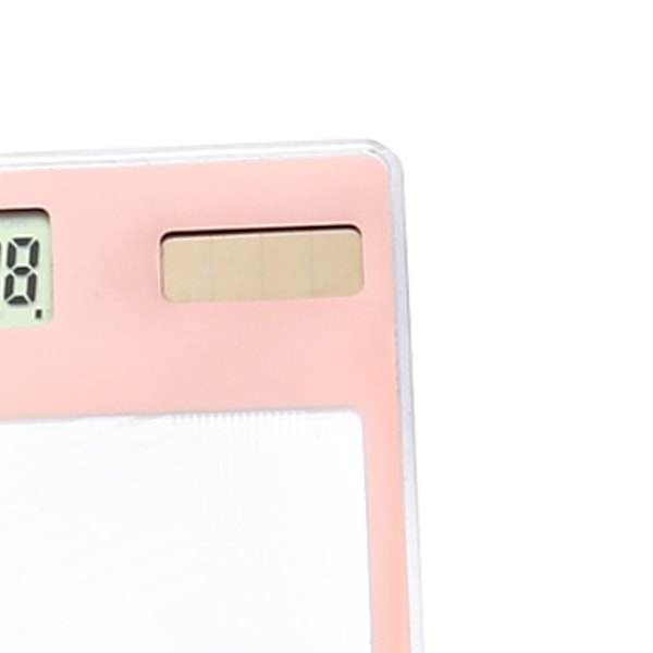 Solcelledrevet lommeregner med berøringsskærm, 8-cifret LCD-display, bærbar transparent design til kontor, skole, hjem - Pink