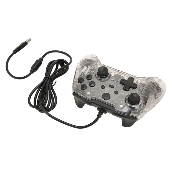 Kablet Game Controller med Dobbelt Vibration, RGB Transparent Skall, Gamepad Joystick til Xbox PC Hvid