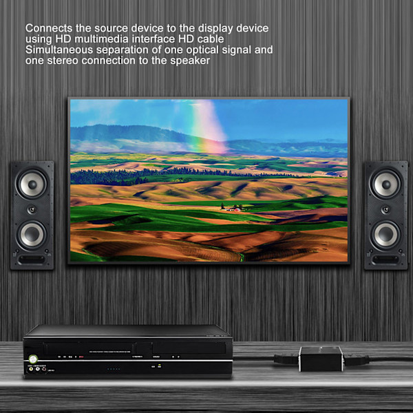 HD Multimedia Interface Splitter 5.1 Kanals HD Lydsignal Konverter HD Multimedia Interface Lyduttrekker