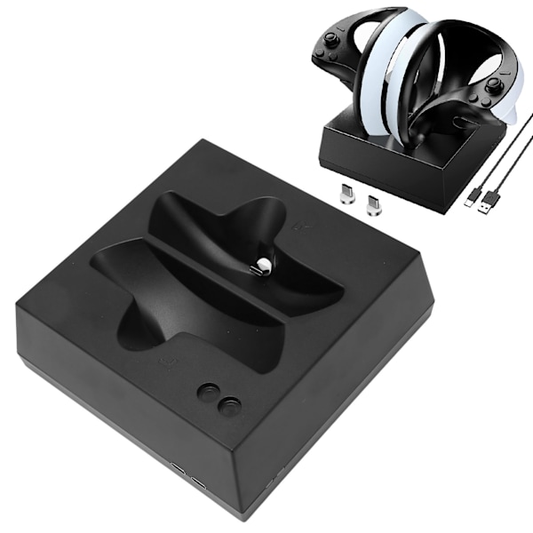 Laddningsstation för VR2 LED-indikator Snabbladdningsdocka med 2 Typ C Magnetiska Portar för PS5 VR2