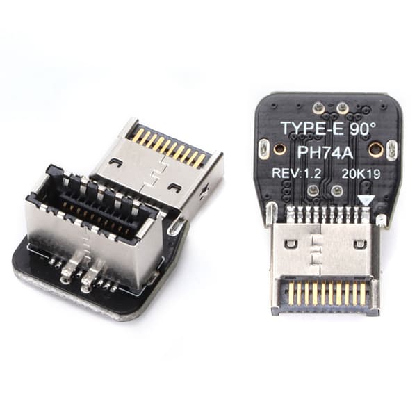 2 st USB 3.1 Typ E Hane till Hona Adapter 10Gbps Metall Plug and Play Förlängd Datakabel