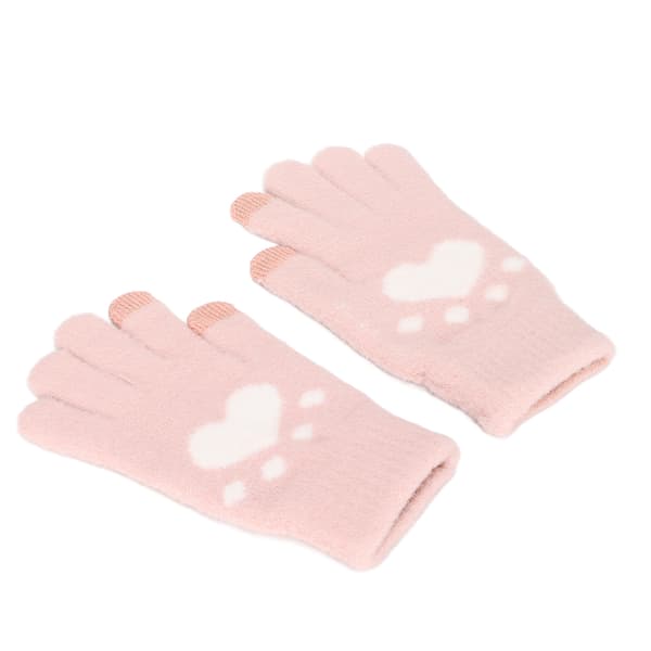 Kattepote Touch Screen Handsker Bløde Varme Mink Pels Vinterhandsker Pink