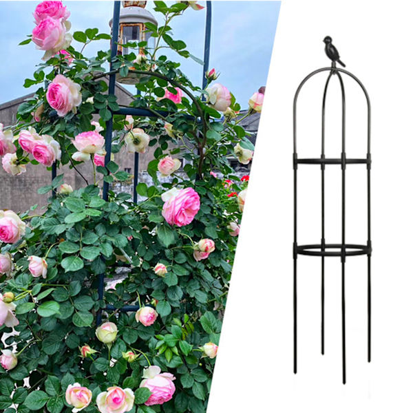 (Sort/Specifikation: φ30cm/H120cm) Sammenflettet havepergola (æske størrelse: 42*33*12cm)