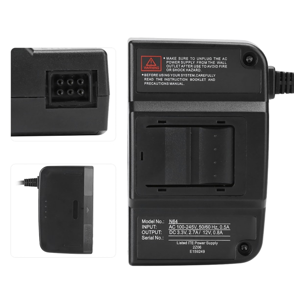 HYC N64-1688 power verkkovirtasovittimen power Nintendo HYC N64-1688 jatkokaapeli 100240V (US)