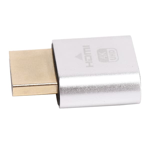 HDMI Dummy Plug Hot Swappable 4K Display Emulator Sølv