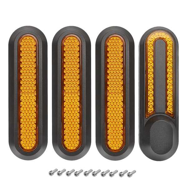 4 st cover med reflekterande remsor för xiaomi m365 pro pro2 1S cover och scooter reservdelar klistermärke (gul)