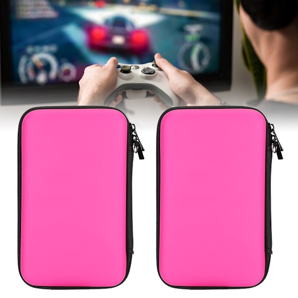 2 st Bärbar Förvaringsväska Bärväska EVA Skyddande Hårdväska för NDSILL/Nintendo 3DSXLPink