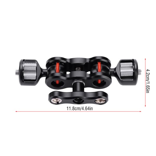 Multifunksjonell dobbel kulehode Hot Shoe Magic Arm Mount Adapter Kameratilbehør
