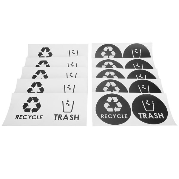 20 stk./sæt rundt genbrugsaffaldsmærkat Decal Affaldsspand affaldsbeholder etiket til hjemmekøkken kontorbrug