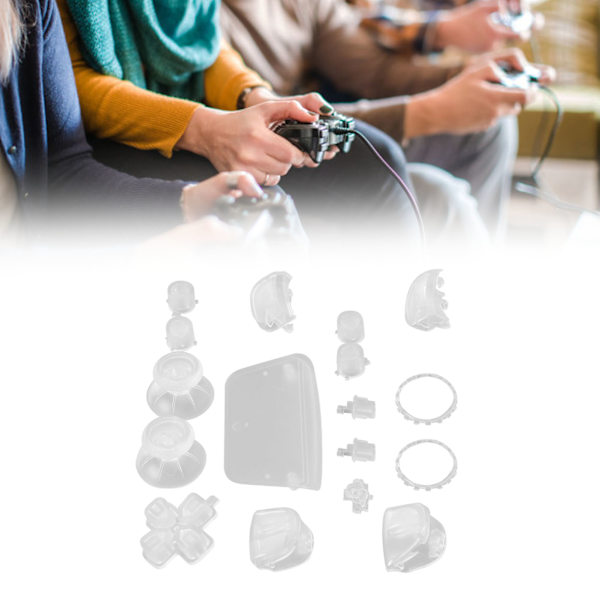 Ersättningsknappar L2 R2 Komplett knappuppsättning Reparationskit för PS5-kontroll Transparent Vit