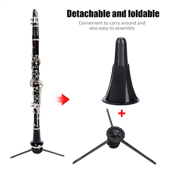 Avtakbar sammenleggbar klarinettstativ - Tripodholder for blåseinstrumenter, Essensielt tilbehør