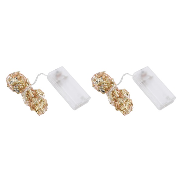 2 Set Hållbara Gyllene Fjärilsstränglampor med 20 LED-Pärlor - Säkra Batteridrivna Koppar-Sagostänglampor för Thanksgiving & Semesterfirande