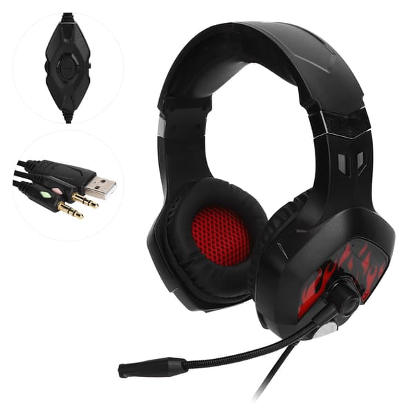 G316 Kablet Gaming Headset med LED Lys til PC Computer Hjemmebrug