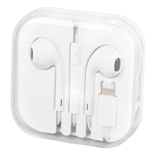Kablede ørepropper HiFi Stereo Støyisolerende med volumkontroll for iPhone iOS Hvit