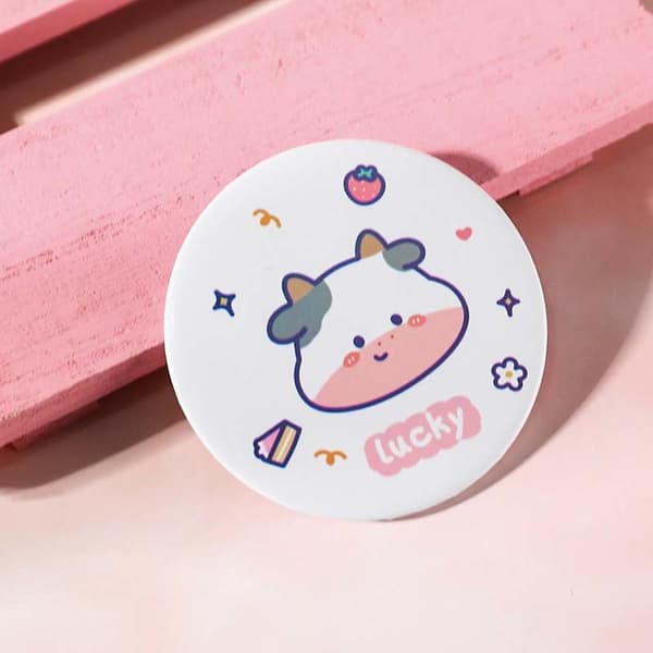 Kompakt makeupspejl High-Definition makeupspejl til udendørs rejser Candy Cow
