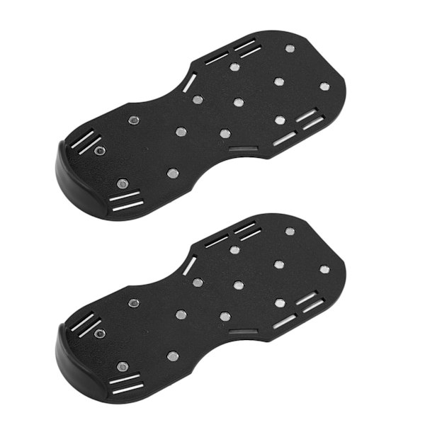 Plenluftingssko for gressplen i plast med spenner i sinklegering, hagetilbehør med justerbare stropper, svart