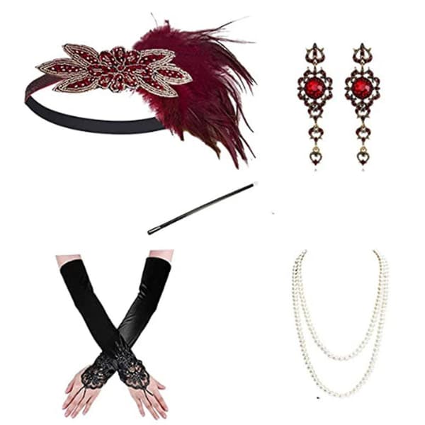20'er tilbehør Gatsby tilbehør 1920'er Flapper Great Gatsby tilbehørssæt-hao Style4