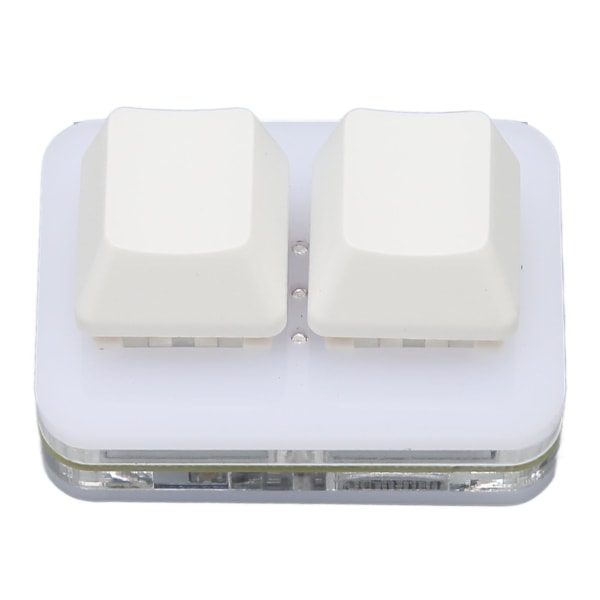 USB 2-knapps Mini Tastatur med Tilpassbar RGB LED Bakgrunnsbelysning, Makroprogrammering for Windows, OS X og Linux (Hvit)