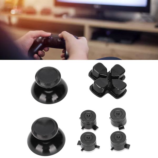 Ohjainpainikkeet Joystick-näppäimet Alumiiniseos ABXY-painikkeet Playstation 5 -ohjaimelle Musta
