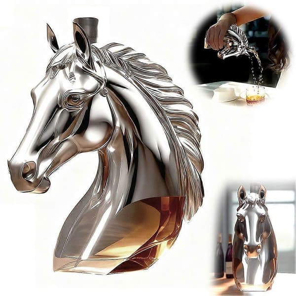 【02】Hestehodeformet glasskaraffel for whisky og bourbon B