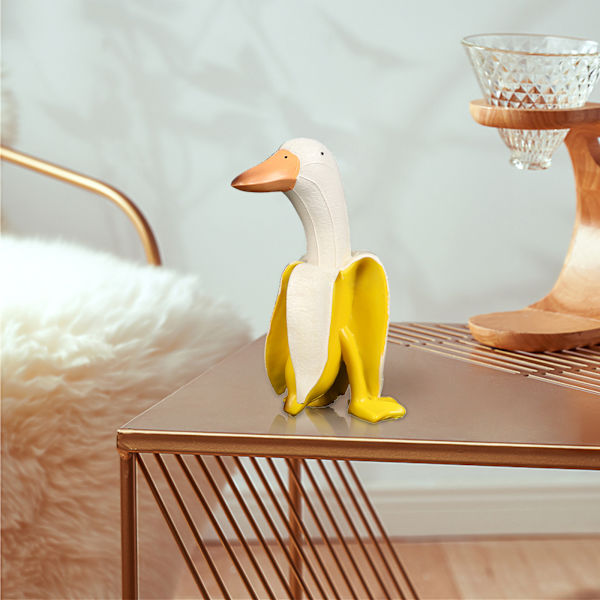 Luova banaanisorsa-puutarhahartsinen käsityökoriste internet-julkkis-patsas