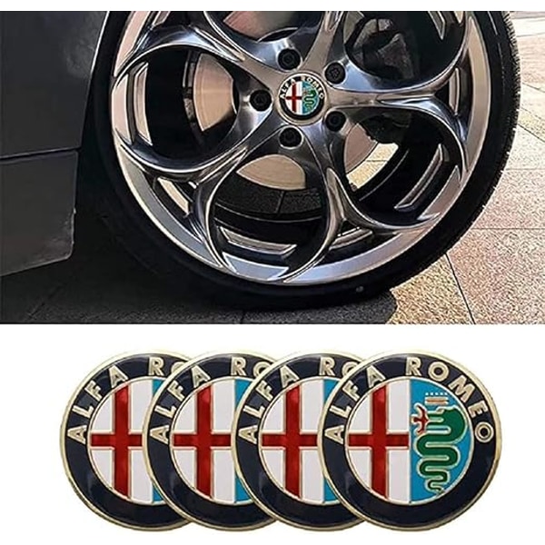 4st för Alfa Romeo 60MM ABS Hjulnavkapslar Cap Cover Fälgkåpor Kolfiber Biltillbehör