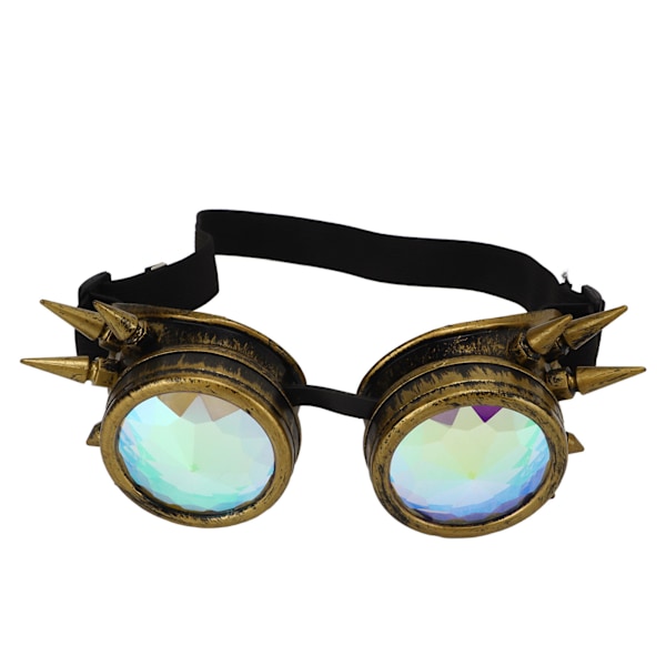 Sateenkaari Kristallilinssit Halloween Rave-lasit - Säädettävät Psykedeelinen Steampunk-tyyli Trippy Kaleidoskooppi-efektillä Pronssissa