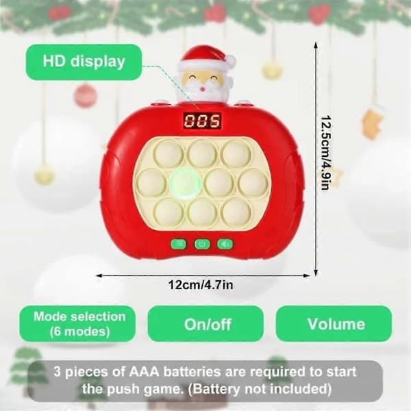 【02】Quick Push Pop Fidget Legetøj til jul Julemand Pop Bubble Game Controller Håndholdt Puslespil Sensorisk Legetøj til Børn Drenge Piger