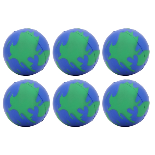 12-pack Blå Grön Jord Mjuka Bollar Simulerade Klämbara PU Bärbara Jord Stressreducerande Bollar för Barn 63mm