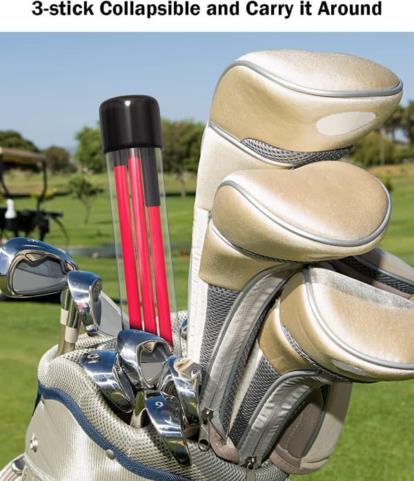 [02]Golf Alignment Sticks - Foldable Golf Training Sticks for Aiming, Putting, Full Swing Trainer, Posture Correction with Transparent Tube Case