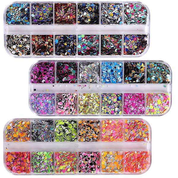 3 stk. Glitterpaljetter