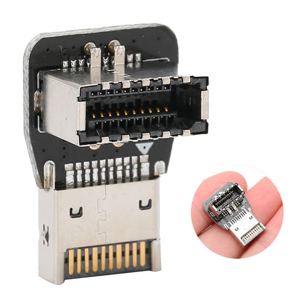 Intern Anslutning Moderkort USB3.1 10G Typ E 90 Graders Vinkeladapter Frontpanel PH74-B 10354