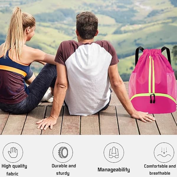 Backpack - School Bag Sport Unisex Practical & Stylish With Drawstring Adjustable With Ball Pocket Bottom Waterproof_yu