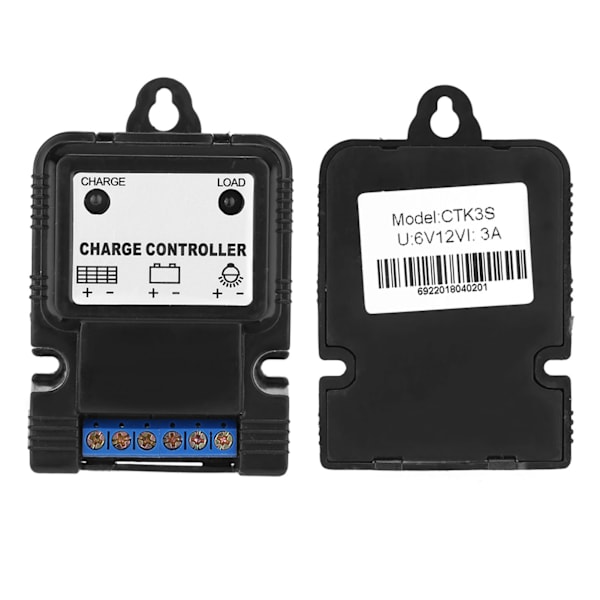 PWM 6V/12V 3A Bærbar Solpanel Oplader Controller Regulator med LED-indikator Ny