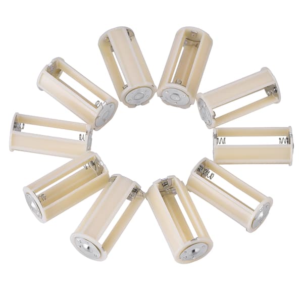 10 stk. AA til D Batteriadapter Konverter 4,5V Tandemforbindelse Holder Case