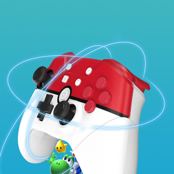 Bluetooth Gamepad NFC Somatosensorisk Dubbelmotor Vibration Trådlös Spelkontroll med 3D Joystick för Switch Elfball