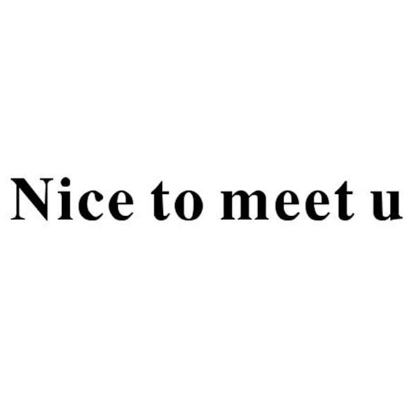 Nice to Meet U Avtagbar Väggdekal för Vardagsrumskonst - Stor Svart Design