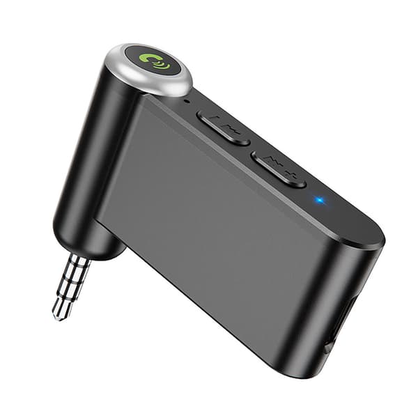 Bluetooth 5.0 Trådløs AUX Adapter 3.5mm Bil Hjem Stereo Receiver Sort