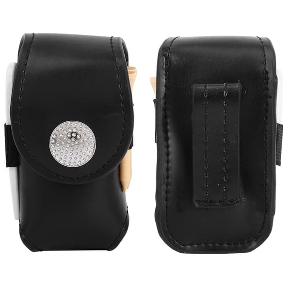 Mini PU Golfboldtaske med Tee og Divot Bærbart Tilbehør Sort